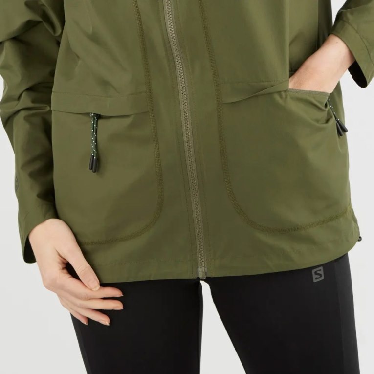 Olive Salomon Outlife Packable Shell U Women's Windbreaker | IE MG5308